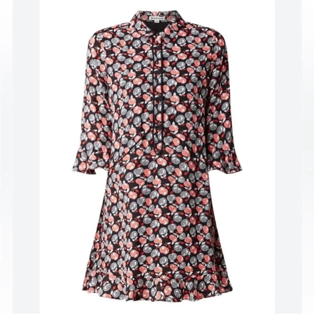 Whistles cherry print Long Sleeve Dress, US4